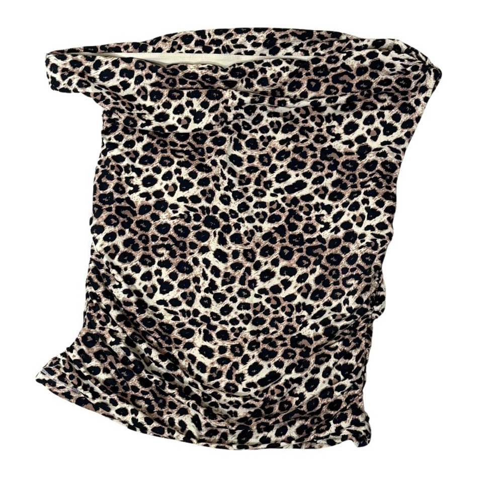 SUUKSESS Double Lined Leopard Print Crop Top, Ruched Side, One Shoulder Size S - Picture 6 of 8